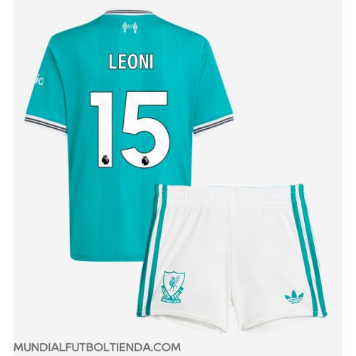 Camiseta Liverpool Giovanni Leoni #15 Tercera Equipación Replica 2025-26 para niños mangas cortas (+ Pantalones cortos)